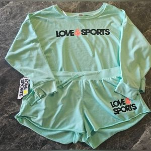 LOVE & SPORTS Long Sleeve And Shorts Activewear